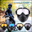 Off-Road Motorcycle Riding Goggle Mask with Detachable Face Shield & UV Protective Lens